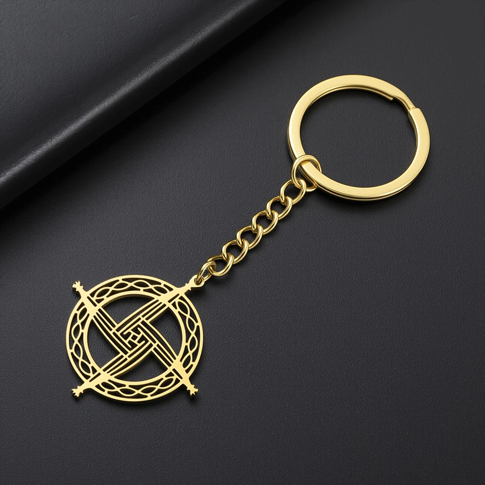Dawapara Saint Brigid Kreuz Anhänger Schlüsselanhänger Irish Celtics Knoten Imbolc Schutz Amulett Religiöser Edelstahlschmuck – Detail 15