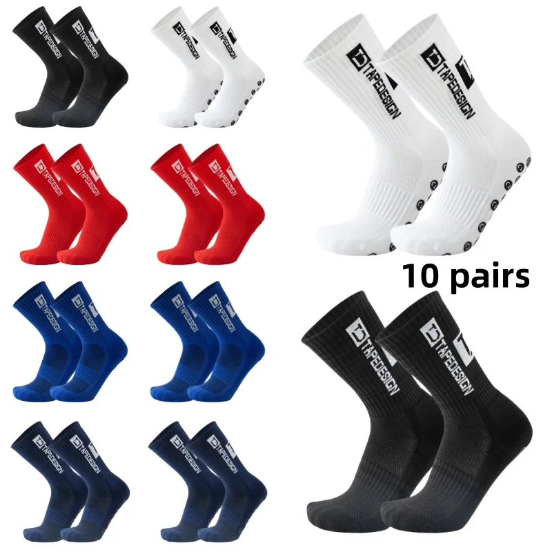 Sports Socks 10 Pairs Men Womans Non slip Silicone Bottom Soccer Socks Cushioned Breathable For Football Tennis Basketball Grip Socks