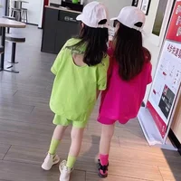Sommer Mädchen Set, 2-teilig, trendy, mit Shorts – Bild 3