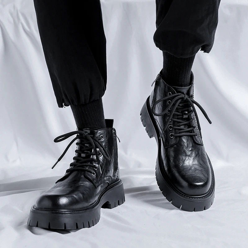 British style thick soled mid-top fashion short four seasons models Martin boots