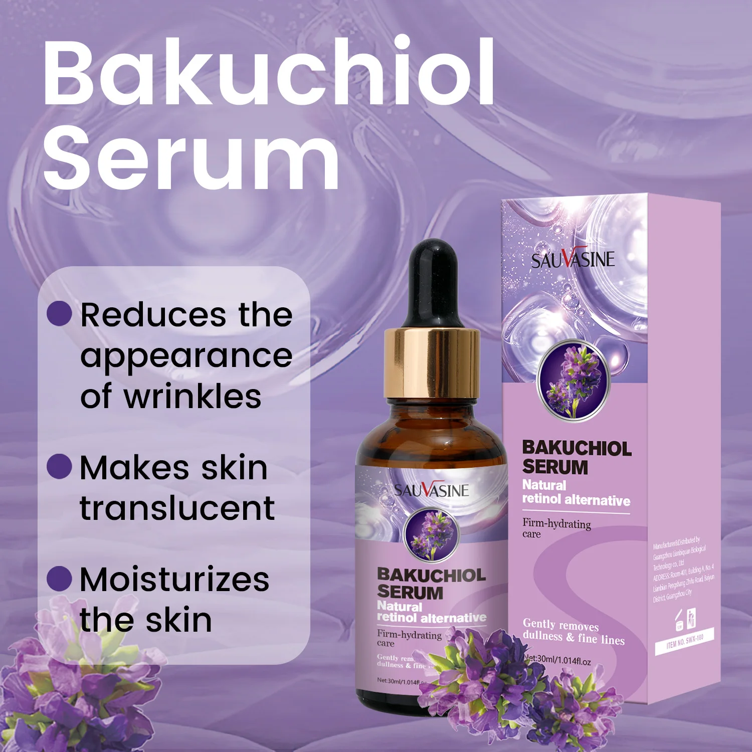 Facial Serum Facial Essence Facial Anti Wrinkles Product Whitening Serum Bakuchiol Face Serum Anti Aging Anti Wrinkle Firm-hydrating Brightening Facial Essence Moisturizing Fade Fine Lines Skin Care