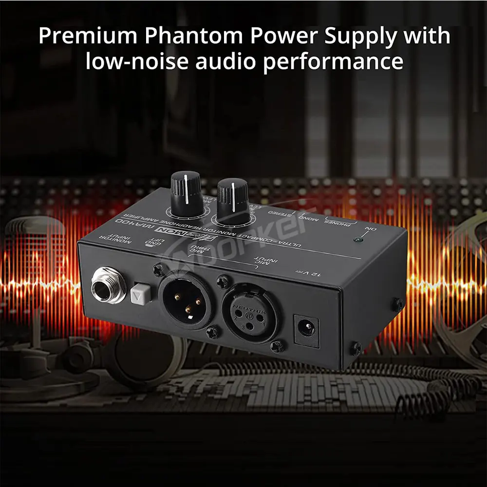 New MA400 Headphone Preamplifier Microphone Preamplifier Audio 6.35mm & 3.5mm He