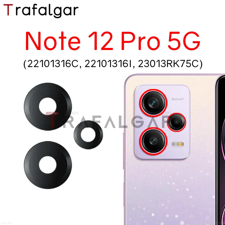 Lensa kamera belakang kaca untuk Xiaomi Redmi Note 12 Pro Plus