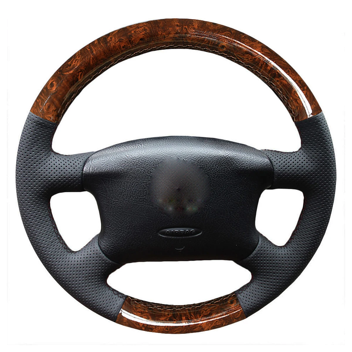 Black Artificial Leather Car Steering Wheel Cover Case For Volkswagen Vw Golf  Vi Plus Polo Tiguan Touran Caddy Jetta 2010-2015