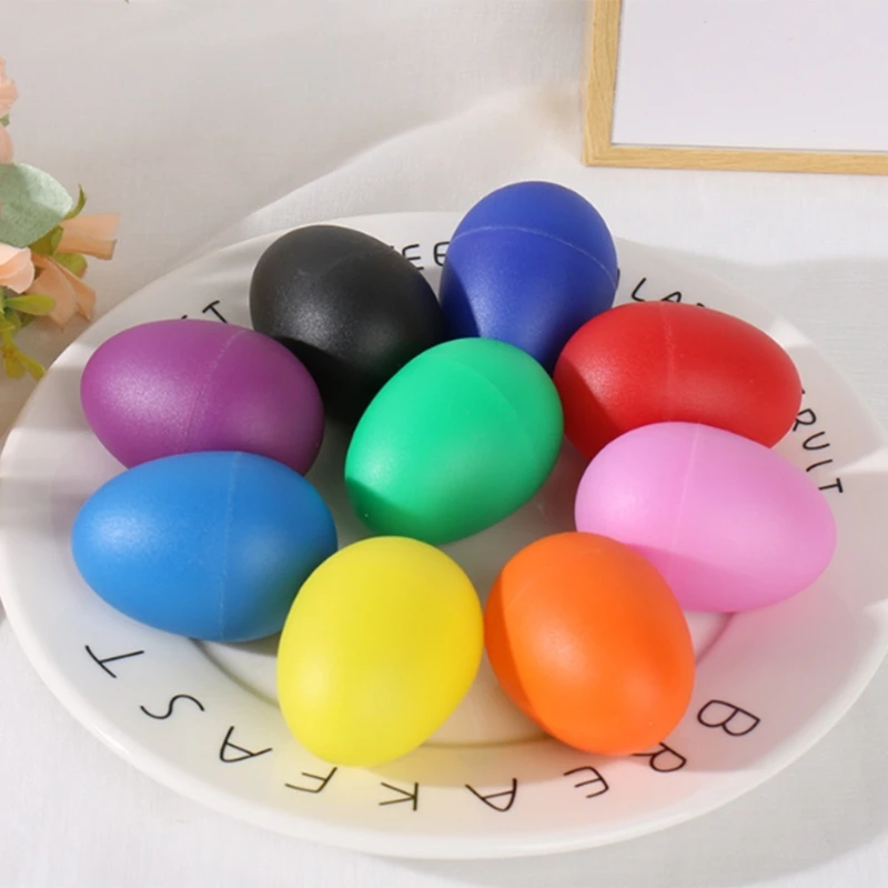 6Pieces Eggs Shakers Musical Instrument Percussions Maracas Eggs Kids Toy Colorful Shaker for Learning DIY Painting