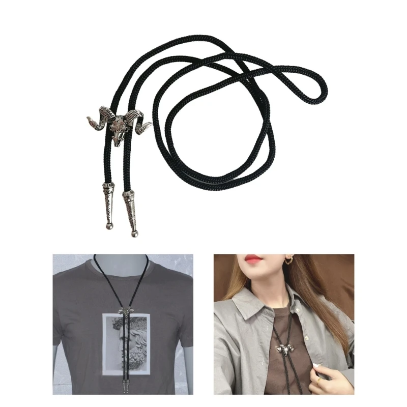 

Bolo Tie Punk Shirts Chain Lucky Knot Collar Necklaces Long Neckties Pendant Dropship