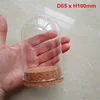 60 X Artlass Empty Glass Cloche Bell Jar Tabletop Display Dome With Cork Base Wholesale D65 x H100mm 1