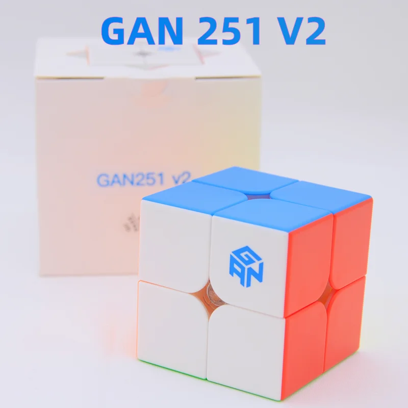 GAN 251 V2 2x2 Magic Cube Stickerless GAN251V2 2x2x2 Speed cubo