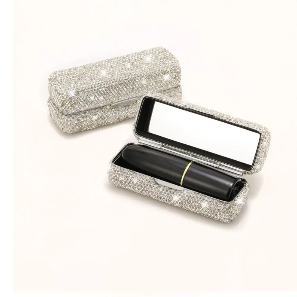 Creative Lipstick Bag Mini Exquisite Fashion Lipstick Box Gliter Luxury Lipstick Protective Cover With Mirror Gift