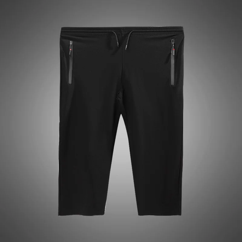 Men's Large pants 200KG plus size 14XL 15XL loose stretch Plus size 66 60 62 Summer casual Ice silk pants Black Home leisure 2
