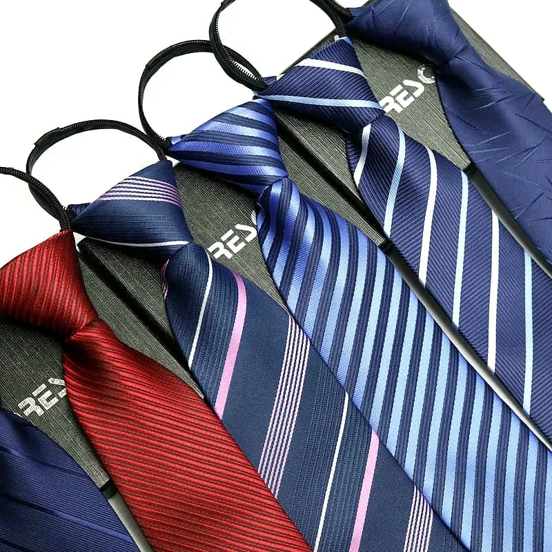 8cmMensTiePre-tiedBusinessWeddingEasyWearNeckTieZipperLazyPre-tiedKoreanStylePlaidWomenNecktie-AliExpress200000297