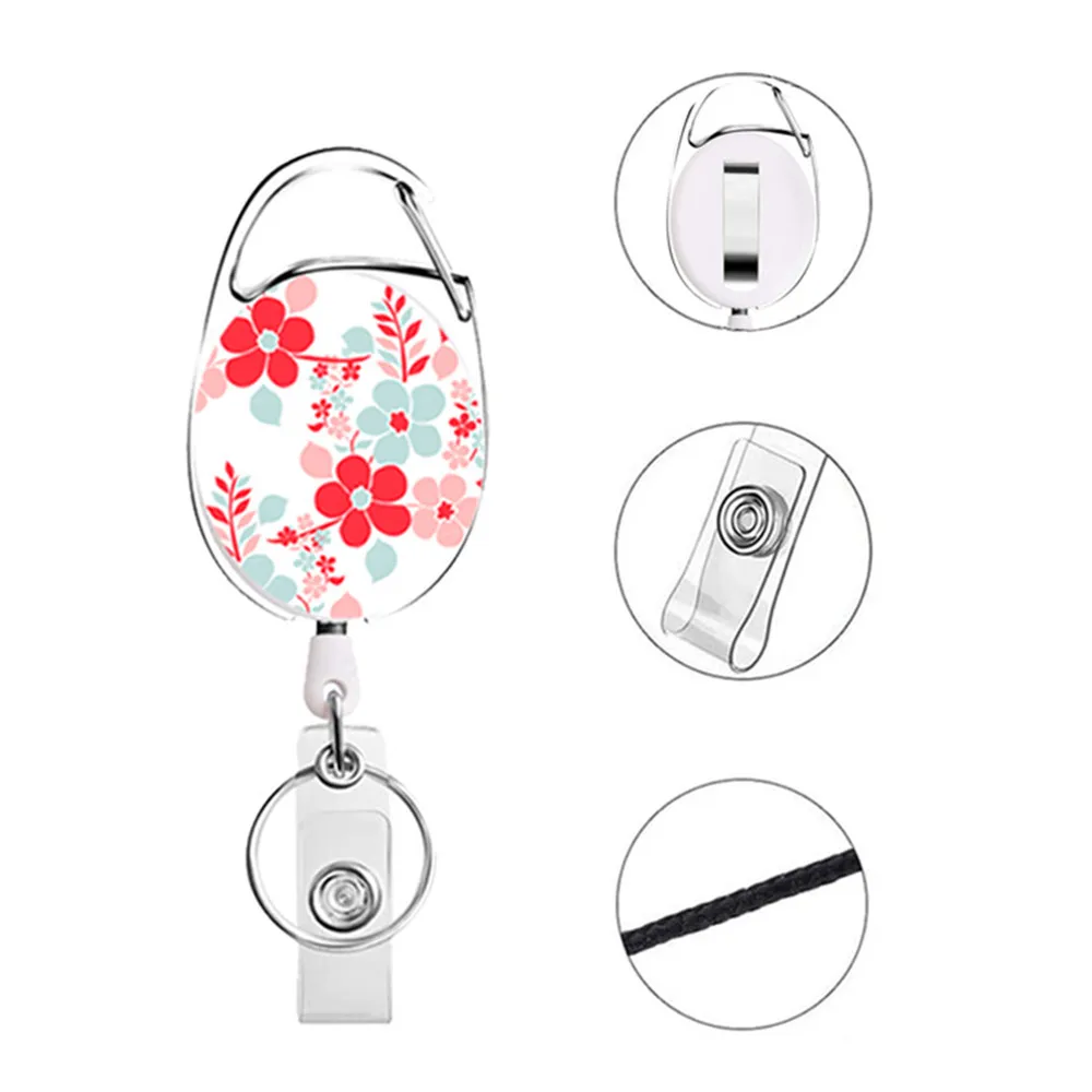 Butterfly Lanyard Clip Keychain Name Tag Holder Keyring Id Card Key Ring Cord Reel Retract Pull Key Chain Office Recoil Badge retractable badge reel badge holder badge holder keychain retractable id tag retractable id lanyard retractable key ring