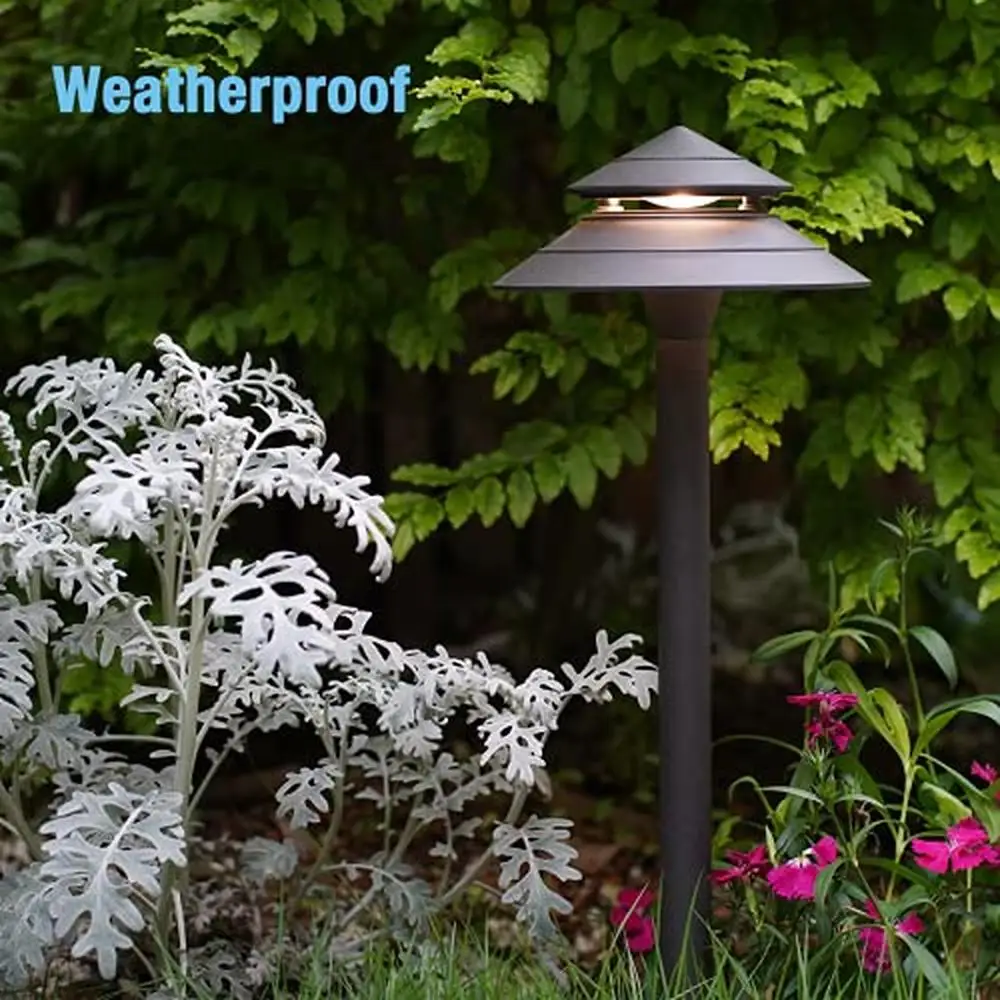 Outdoor Landscape Lighting Set Low Voltage Path Lights 8 Pack 3W 180 Lumen Pathway Lights with 8 Pack Spotlight 20W Halogen 176 6