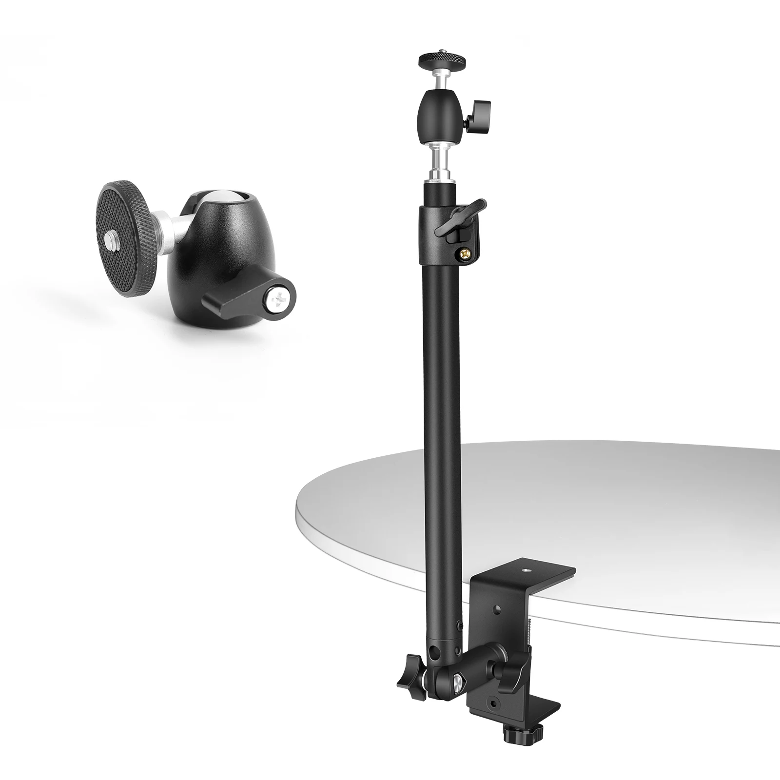 SH Adjustable Table Frosted Light Stand,Desk Mount Stand With Standard