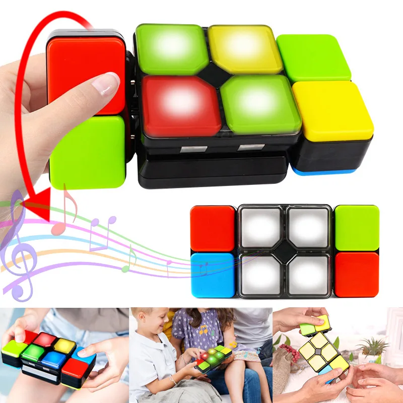 

1 Pcs Magic Cubes Puzzle Toy Flip Slide 4 Game Modes Education Music With Light