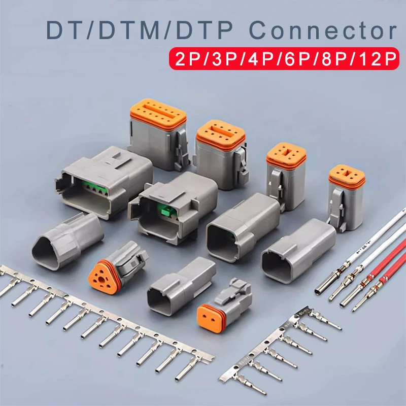 Deutsch Dtm dt Dtp Dtf Conector Automóvel Soquete Masculino e Feminino 10 20 Conjuntos