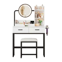 Makeup table with LED lighting and swivel Mirror