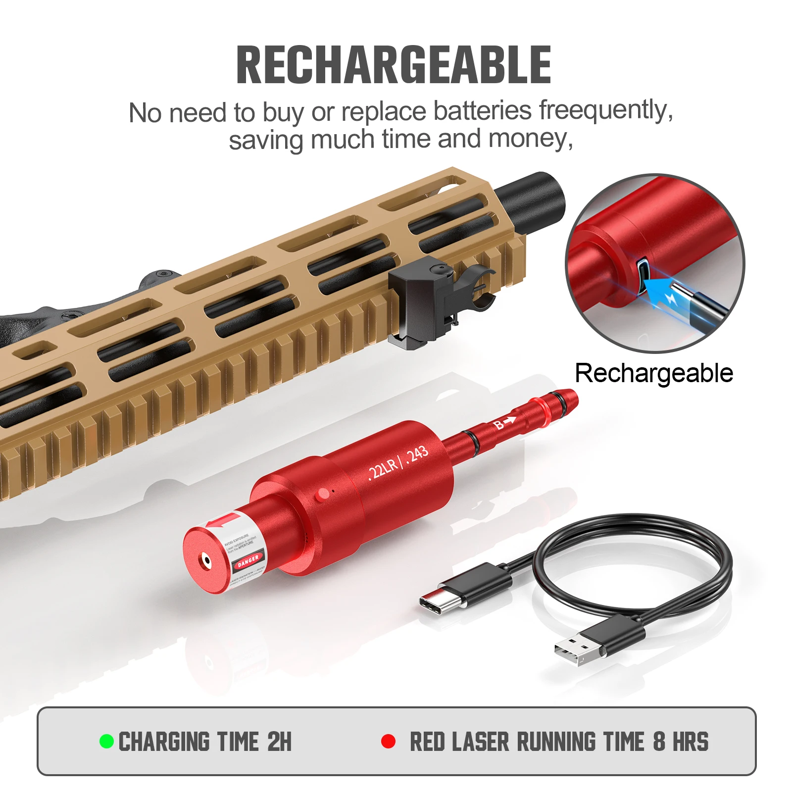 Red Dot Laser Sight Tactical 9mm Red Dot Laser Bore Sight 22LR 12GA 7.62mm Voice Controlled Laser Training Bullet 9mm Dry Fire Trainer Cartridge