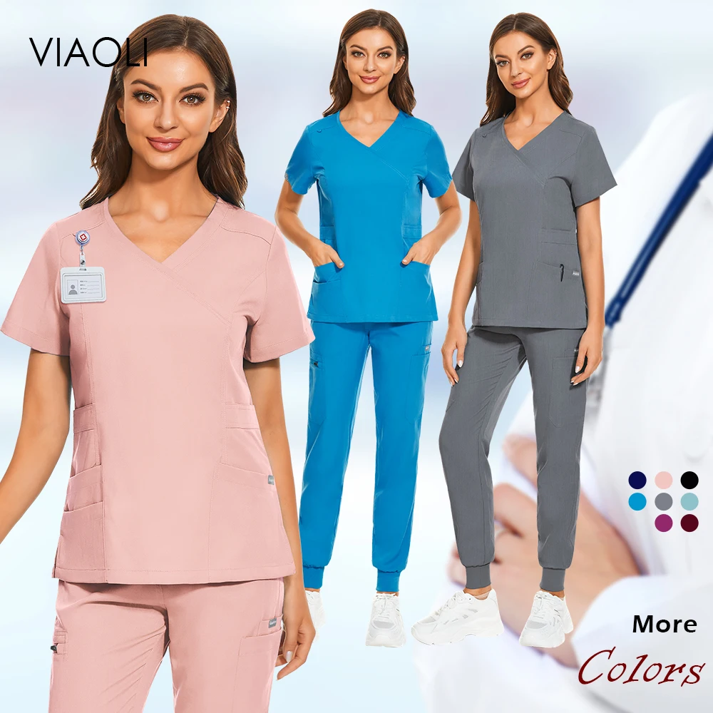 

Medical Laboratory Clinical Uniform Women Surgical Operating Room Doctors Nurse Work Wear Nursing Cleaning Scrubs Set Wholesale