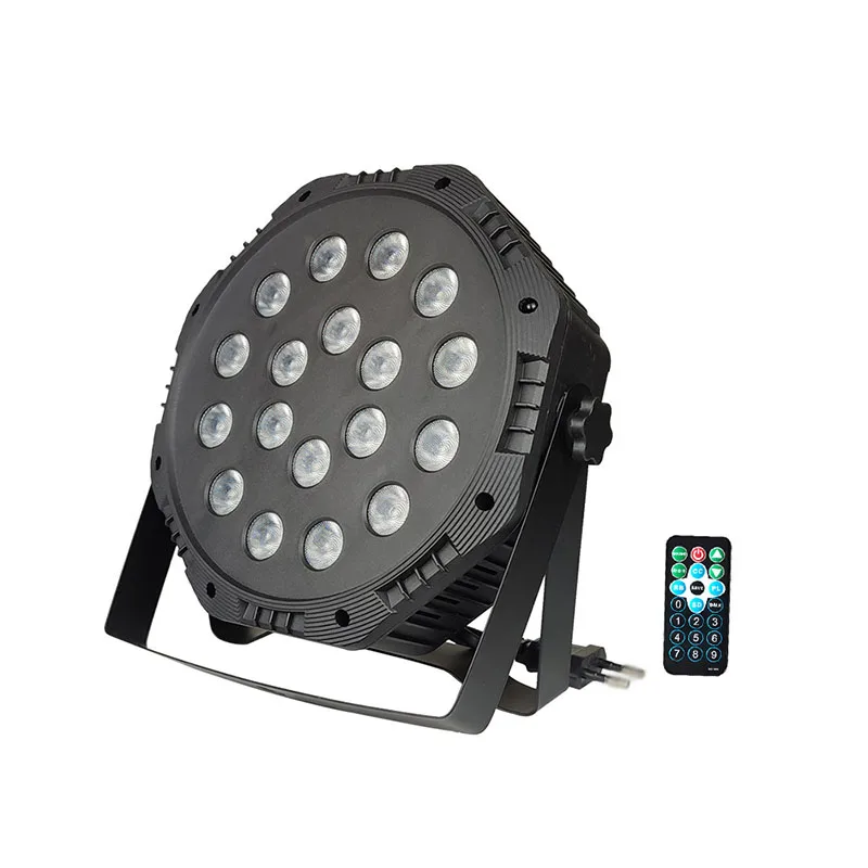 생일 파티 조명용 LED 무대 램프, RGB 전문 무대 조명, 리모컨 8 가지 조명 모드, DMX512, 18 Led