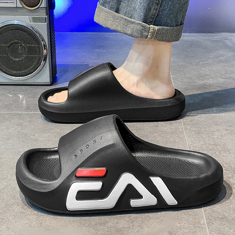 Modische Sport-Slide-Sandalen für Herren, trendige Plateau-Hausschuhe mit dicker, weicher Sohle, bequeme Indoor- und Outdoor-Sport-Slides – Detail 22
