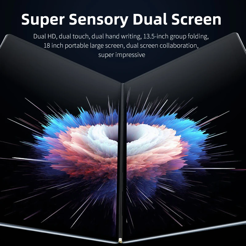 BYONE 13.5 Inch Dual Screen Touch Laptop 2.5k UHD 9000mAH DDR5 16GB RAM 512 GB 1TB 2TB SSD 180&deg; Foldable Portable 2 in 1 Tablet