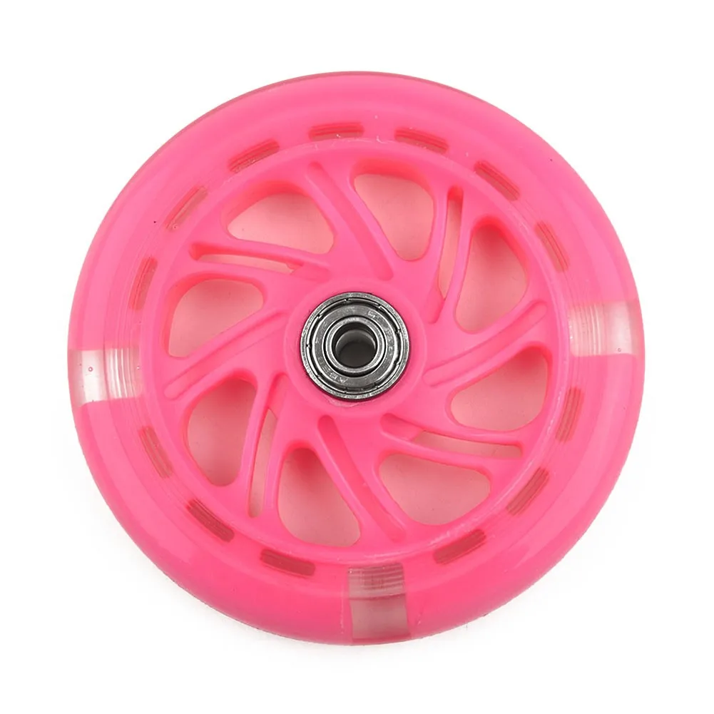 1pc LED-Blitz Rad Blinkende Lichter Zurück Hinten ABEC Für Roller Mini 12x2cm PU Kinder ersetzen Räder Beleuchtung Outdoor Fahrrad Teil – Detail 35