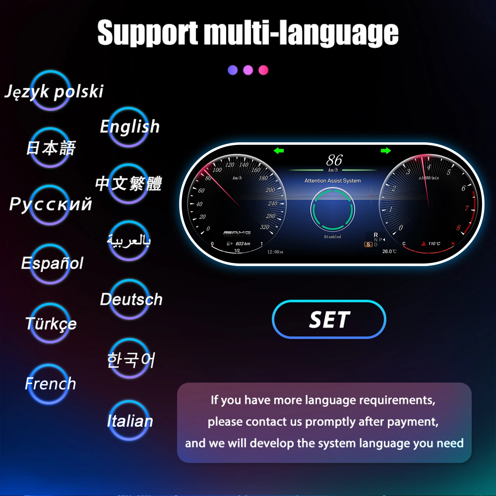 Panel de Instrumentos Digital para Benz CLS C218 W218 Años 2012-2017, Velocímetro Virtual 4