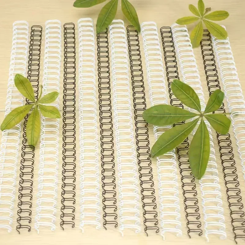 15.9/19/22.2/25.4mm 23 Rings 2:1 Pitch Steel Iron Double Loop Calendar Binding Wires for Loose-Leaf Notebook Office 50Pcs/Box