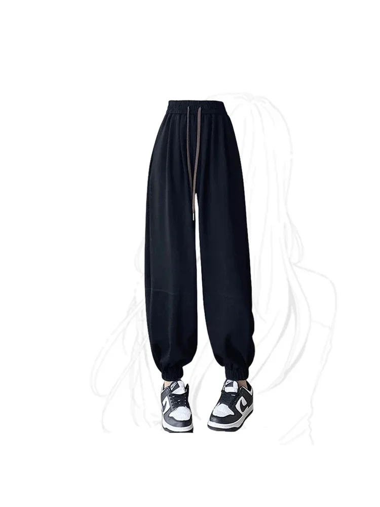 

Women's Black Gothic Sweatpants Baggy Vintage Y2k Harajuku 90s Retro Pants High Waist Wide Leg Jogger Trousers Emo 2000s Clothes