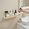 Bathroom Rack Wall-mounted Shower Room Toilet Nordic style Shelf Cosmetic Storage kitchen Multi-purpose Shelf Solid Wood 2