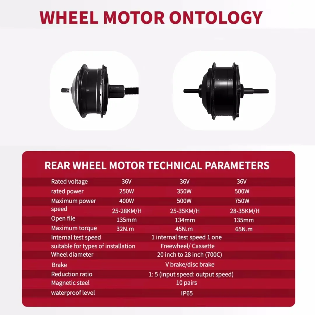 Wheel Hub Motor Ebike Kit 36V 48V 250W 350W 500W Hub Motor Rear Engine Cassette Freewheel Electric Conversion Bicycle Kit ebike motor kit