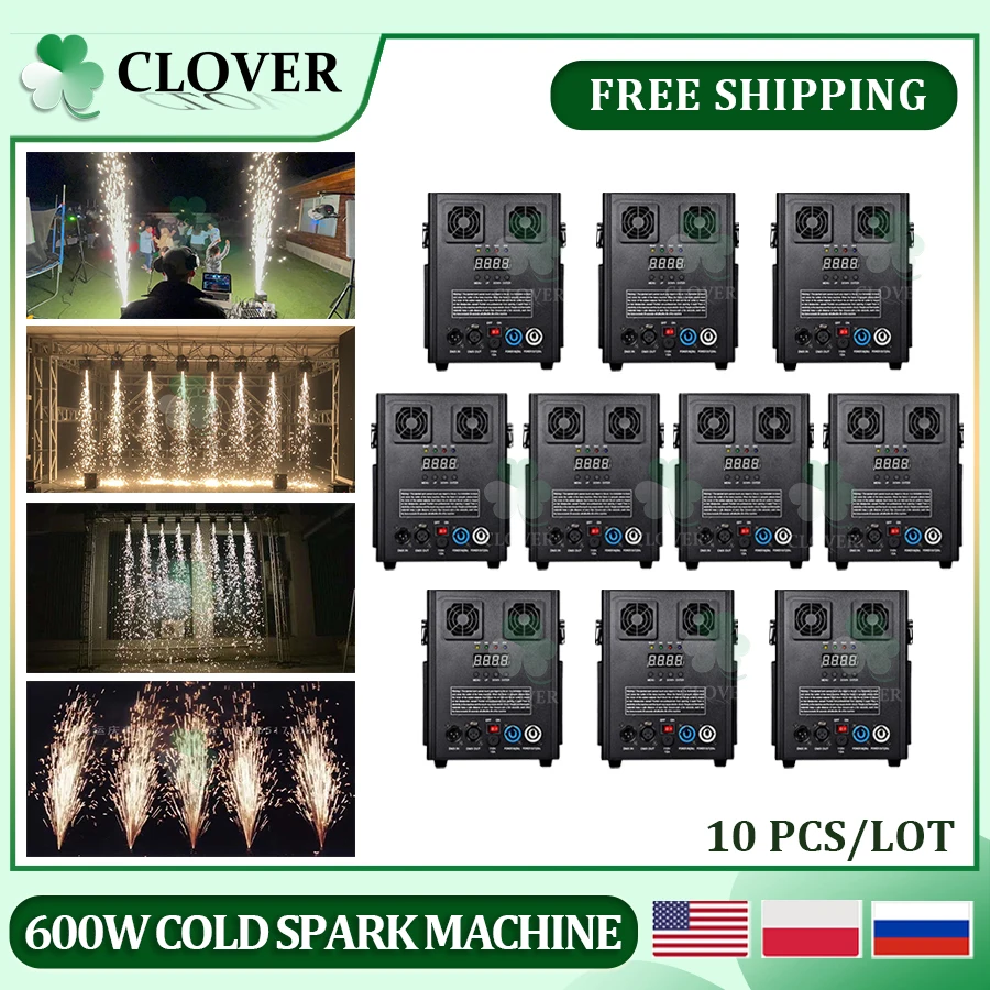 0 Tax 10Pcs 600W Cold Spark Machine Wedding Party Chrismas Ti Powder Sparkular Machine Sparkler Special Equipment