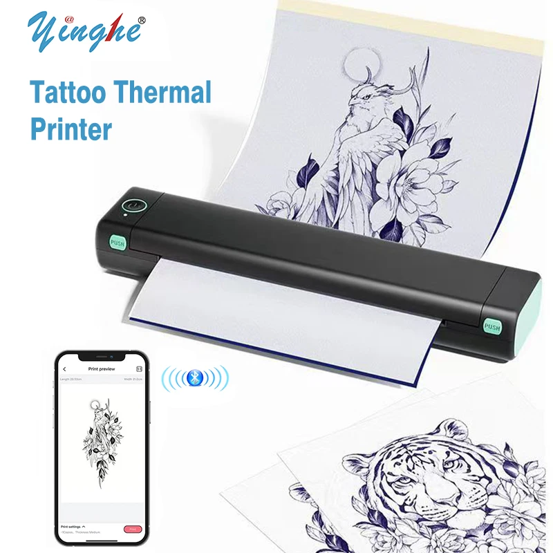 Tattoo Stencil Printer Inkless A4 Thermal Printer Bluetooth Portable Mini  Printer Document File Printing Tattoo Transfer Machine - AliExpress