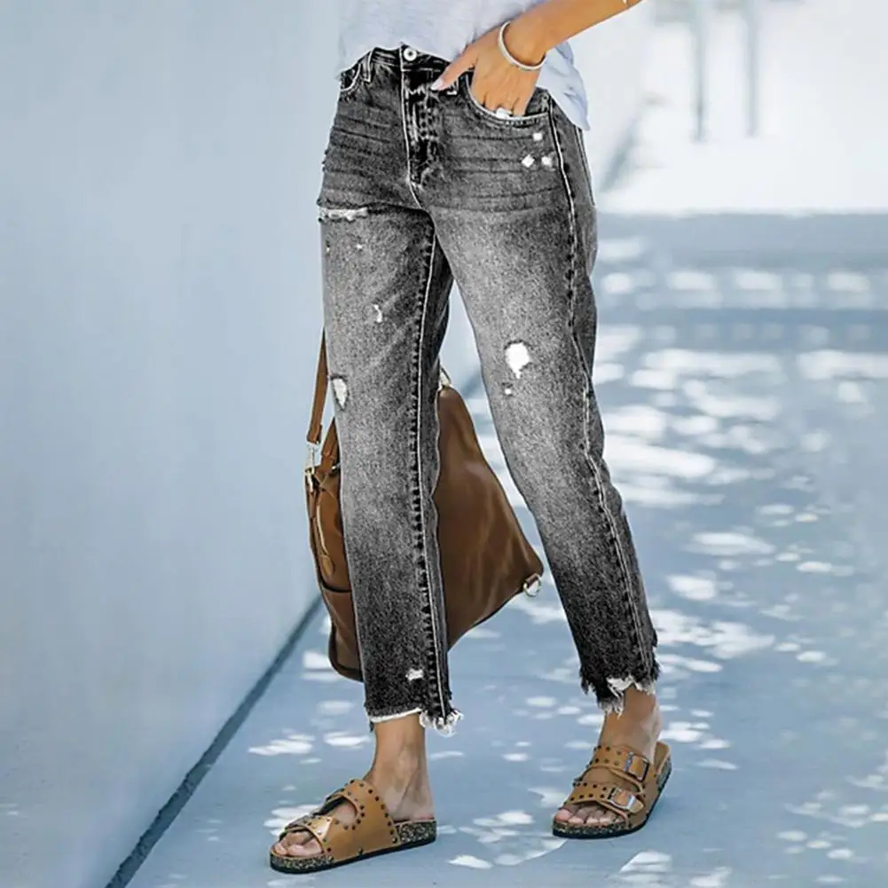 

Women Jeans High Waist High Waist Vintage Jeans Vintage High Waist Women's Ripped Jeans Stylish Denim Pants Women Jeans