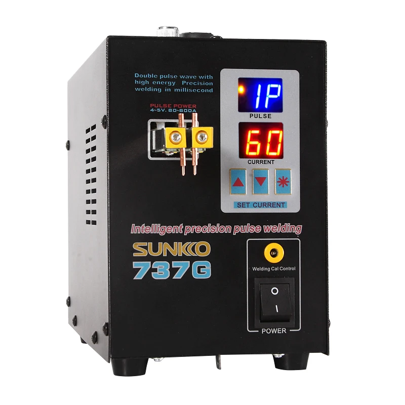 SUNKKO 737G battery spot welder 1.5kw precision pulse spot welder led light welding machine used 18650 battery pack spot welders