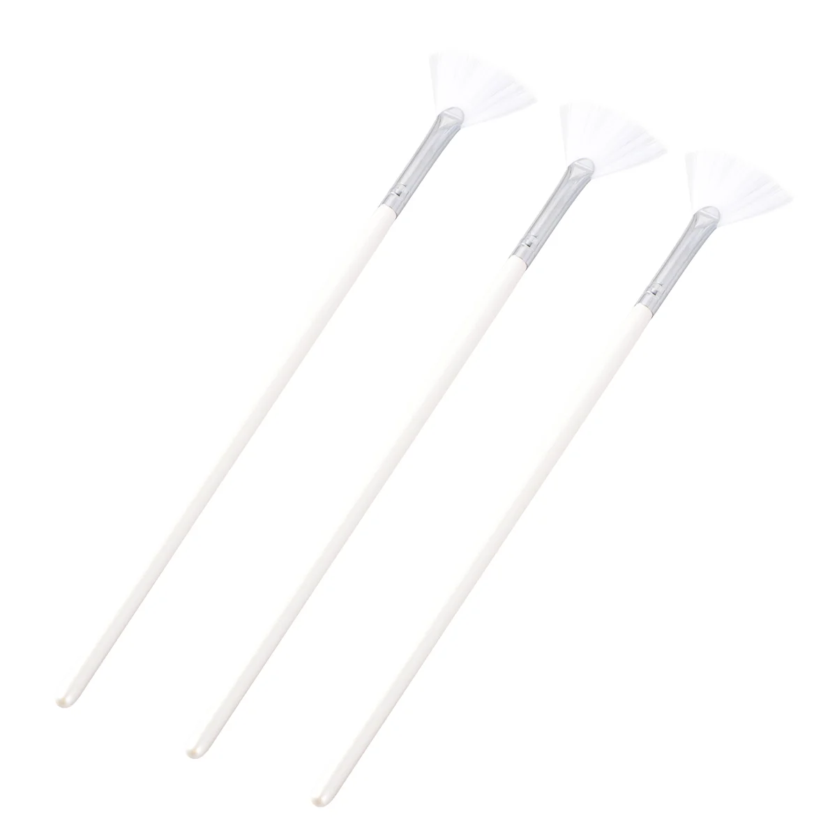 3 Pcs Facial Fan Paint Brush Brushes for Chemical Peels Acid Mask Thin Mini DIY Skin Care Spoon Child