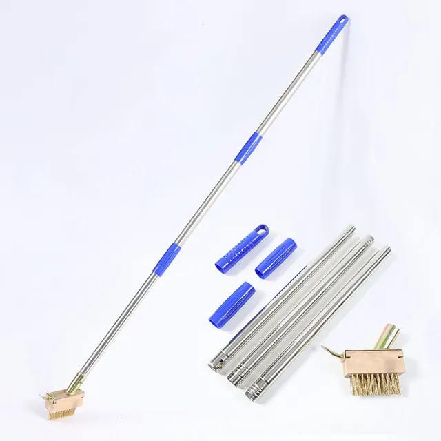 Spazzola per diserbo in filo da giardino spazzola per diserbo in filo metallico placcato in rame Extra duro spazzola per diserbo in legno lunga spazzola per la pulizia del punto terra 2