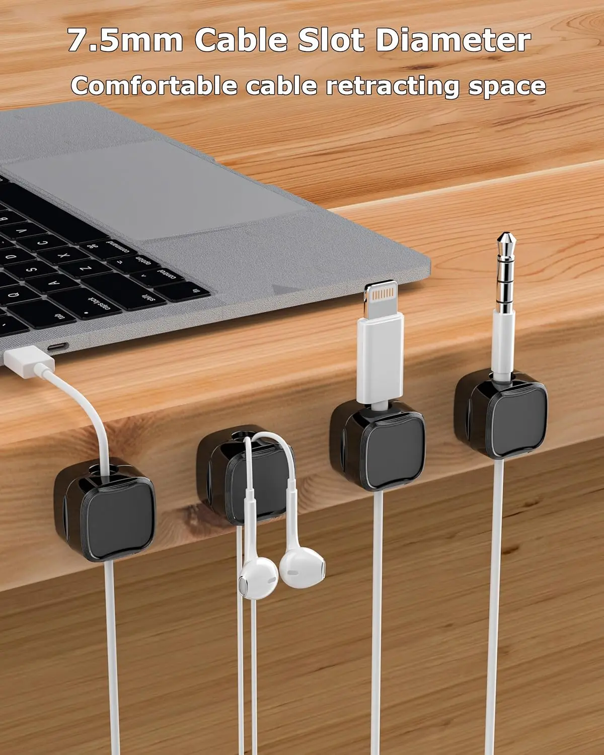 Magnetic Cable Clips - Versatile Cord Organizer and Adhesive Wire Holder for Home, Office, and Car