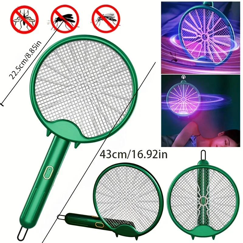 Mosquito Killer Swatter 1pc 3000V Electric USB Rechargeable Foldable