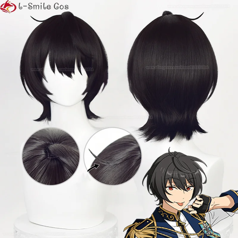 Boy Mens Anime 12Short Wig Cosplay Party Straight Hair Cosplay Full Wigs  Grey F