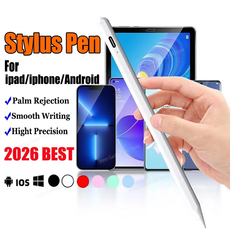 Enhanced Universal Stylus Pen with Fine Tip and Palm Rejection – Rechargeable and Ideal for Drawing & Note Taking
