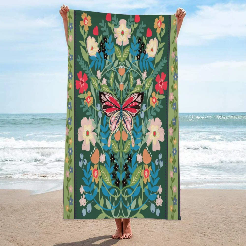 

Soft Swimming Towel Compact Sunscreen Beach Towel Quick Drying Non Shedding Bath Towel Ultra-fine Fiber Absorbent Beach Towel