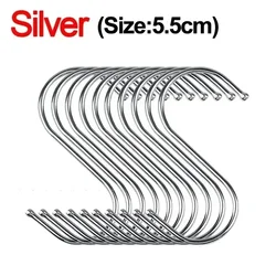 Stainless Steel Sharp-Tip Hanging S Hooks for Kitchen and Butcher Shop (Small)