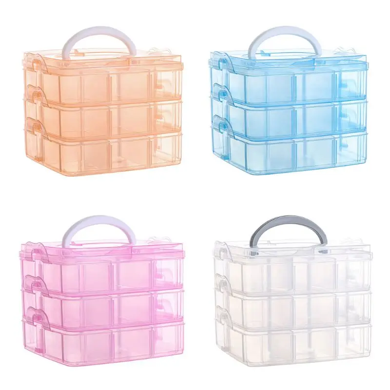 

Plastic Storage Jewelry Box Removable Divider Container for Beads Earring Box for Ring Earring Necklace Craft Multicolor