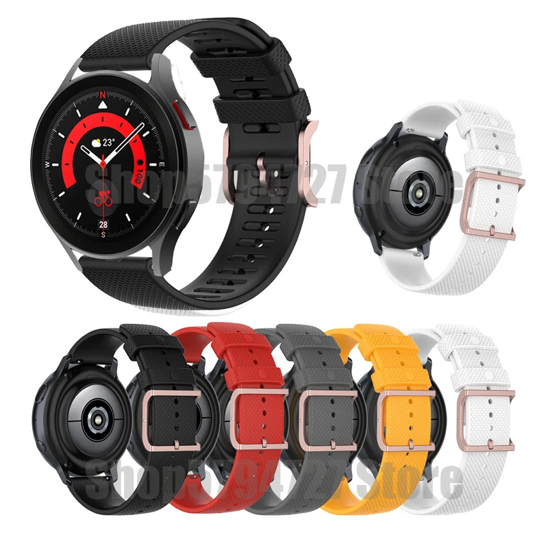 

Silicone Band for Samsung Galaxy Watch 5 40mm 44mm/Galaxy Watch 5 Pro 3 41mm 45mm 42mm 46mm Active 2 Strap Band White Black