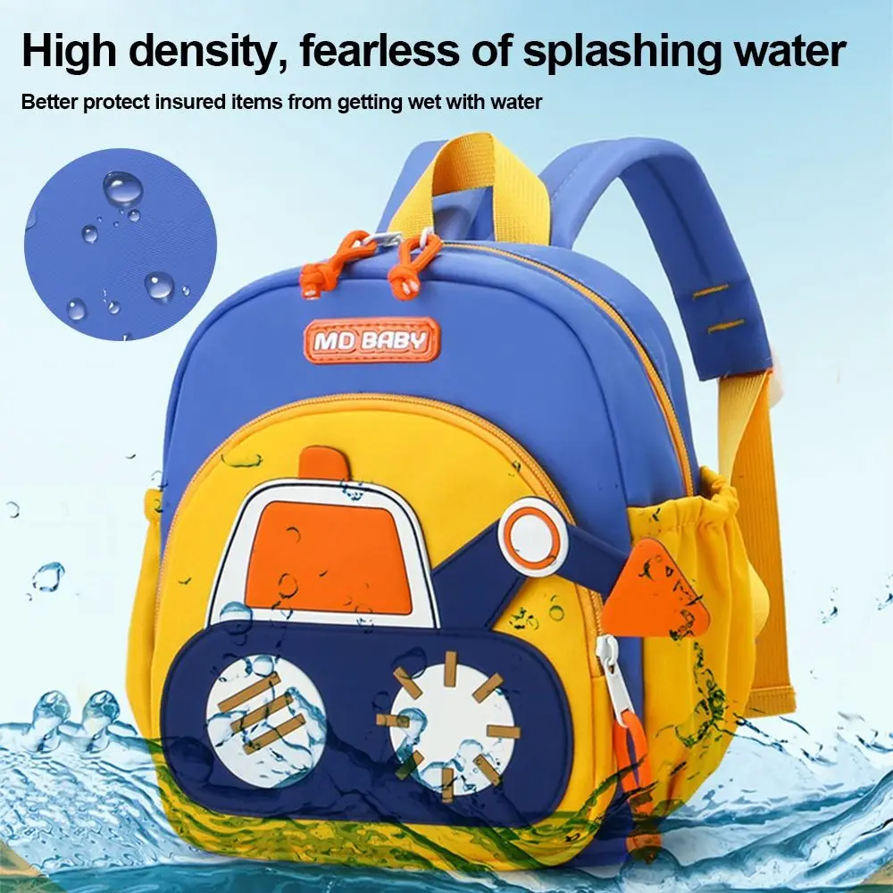 Mini Toddler Backpack for Boys Water Resistant Alleviate Burden Kids Backpack Wear-resisting Cartoon Excavators 5