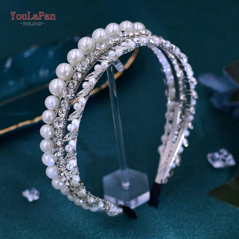 Handmade Pearls Hair Hoop Bridal Hair Accessories Rhinestone Bride Headdresses Tiara For Wedding Events HP660 bridal hair accessories hair accessories