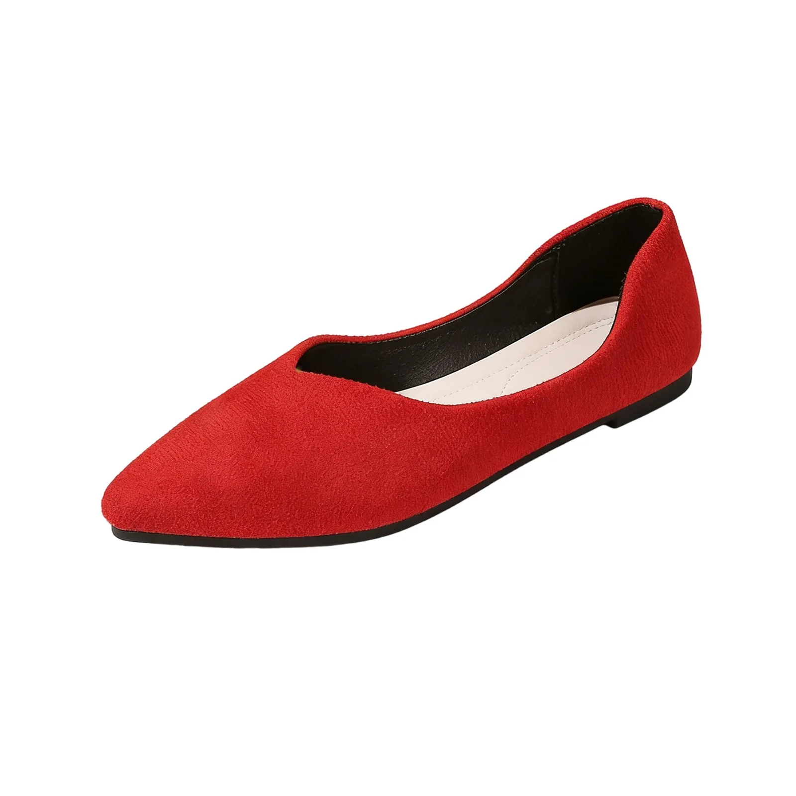 أحذية نسائية مسطحة أنيقة بألوان زاهية، أحذية باليه ناعمة ومريحة للصيف بمقدمة مدببة