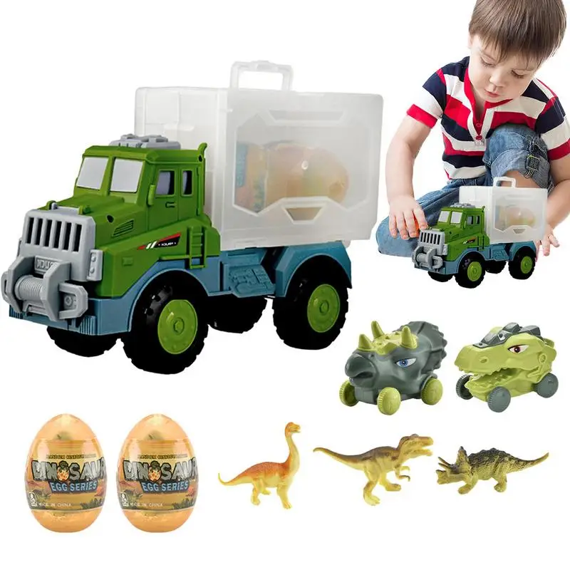 

Babies Pull Back Dinosaur Toy Cars Tyrannosaurus Transport Car Carrier Truck Dino Construction Vehicles Excavator Truck Fun Toys